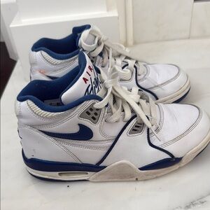 Nike Air Flight White and Navy Kids Sneakers